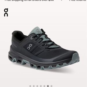 On Running Black and Green Trail Shoes